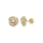 9ct Gold Knot Flower Stud Earrings  - Hypoallergenic 9ct Gold Jewellery for Ladies - 9mm * 9mm