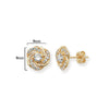 9ct Gold Knot Flower Stud Earrings  - Hypoallergenic 9ct Gold Jewellery for Ladies - 9mm * 9mm