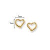 9ct Gold Open Heart Stud Earrings - Hypoallergenic 9ct Gold Jewellery for Ladies - 7mm * 7mm