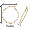9ct Gold Hoop Earrings. 26mm*24mm. Hypoallergenic 9ct Gold Jewellery for women..