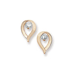 9ct Gold Teardrop Shape Earring  - Hypoallergenic 9ct Gold Jewellery for Ladies  - 11mm * 7mm