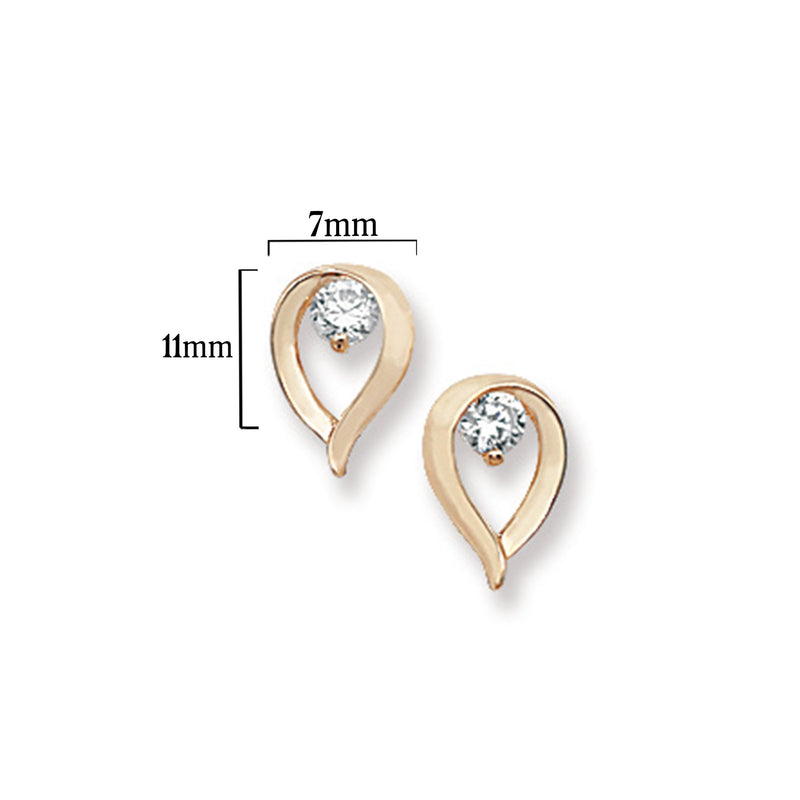 9ct Gold Teardrop Shape Earring  - Hypoallergenic 9ct Gold Jewellery for Ladies  - 11mm * 7mm