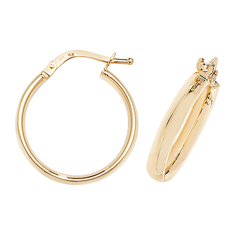 9ct Gold Hoop Earrings. 21mm*19mm. Hypoallergenic 9ct Gold Jewellery for women.