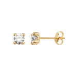 9ct Gold Square Stud Earring - Hypoallergenic 9ct Gold Jewellery for Ladies - 4mm * 4mm