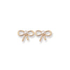 9ct Gold Bow Stud Earrings with Synthetic Pearls - Hypoallergenic 9ct Gold Jewellery for Ladies - 7mm * 10mm