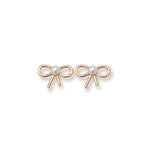 9ct Gold Bow Stud Earrings with Synthetic Pearls - Hypoallergenic 9ct Gold Jewellery for Ladies - 7mm * 10mm