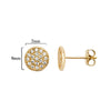 9ct Gold Circle Stud Earring with Cubic Zirconia - Hypoallergenic 9ct Gold Jewellery for Ladies - 8mm * 7mm