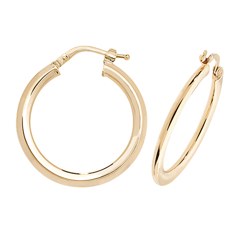 9ct Gold Hoop Earrings. 26mm*24mm.Hypoallergenic 9ct Gold Jewellery for women..