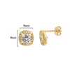 9ct Gold Stud Earrings with Cubic Zirconia  - Hypoallergenic 9ct Gold Jewellery for Ladies - 9mm * 8mm