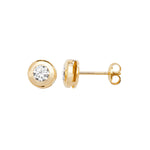 9ct Gold Circular Stud Earring - Hypoallergenic 9ct Gold Jewellery for Ladies - 7mm * 7mm