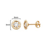 9ct Gold Circular Stud Earring with Cubic Zirconia - Hypoallergenic 9ct Gold Jewellery for Ladies - 8mm * 8mm