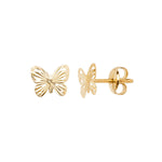 9ct Gold Butterfly Stud Earrings - Hypoallergenic 9ct Gold Jewellery for Ladies - 7mm * 7mm