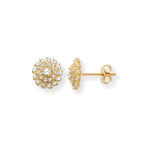 9ct Gold Flower Stud Earrings  - Hypoallergenic 9ct Gold Jewellery for Ladies - 8mm * 8mm