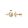 9ct Gold Flower Stud Earrings  - Hypoallergenic 9ct Gold Jewellery for Ladies - 8mm * 8mm