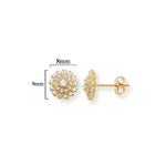 9ct Gold Flower Stud Earrings  - Hypoallergenic 9ct Gold Jewellery for Ladies - 8mm * 8mm