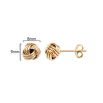 9ct Gold Knot Earring- Hypoallergenic 9ct Gold Jewellery for Ladies, - 9mm * 8mm