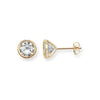 9ct Gold Circular Stud Earring with Cubic Zirconia - Hypoallergenic 9ct Gold Jewellery for Ladies - 7mm * 7mm