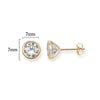 9ct Gold Circular Stud Earring with Cubic Zirconia - Hypoallergenic 9ct Gold Jewellery for Ladies - 7mm * 7mm