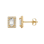 9ct Gold Rectangular Stud Earrings  - Hypoallergenic 9ct Gold Jewellery for Ladies - 8mm * 6mm