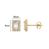 9ct Gold Rectangular Stud Earrings  - Hypoallergenic 9ct Gold Jewellery for Ladies - 8mm * 6mm