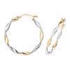 9ct Gold Two Tone Hoop Earrings. 32mm*30mm. Hypoallergenic 9ct Gold Jewellery for women.