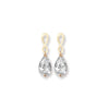 9ct Gold Teardrop Crystal Earrings  - Hypoallergenic 9ct Gold Jewellery for Ladies by Aeon - 19mm * 6mm