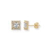 9ct Gold Square Stud Earrings  - Hypoallergenic 9ct Gold Jewellery for Ladies - 7mm * 7mm