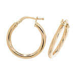 9ct Yellow Gold Hoop  Earrings. 21mm*20mm. Hypoallergenic 9ct Gold Jewellery for women.