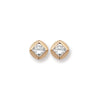 9ct Gold Circle Stud Earrings with Cubic Zirconia - Hypoallergenic 9ct Gold Jewellery for Ladies - 7mm * 6mm