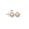 9ct Gold Circle Stud Earrings with Cubic Zirconia - Hypoallergenic 9ct Gold Jewellery for Ladies - 7mm * 6mm