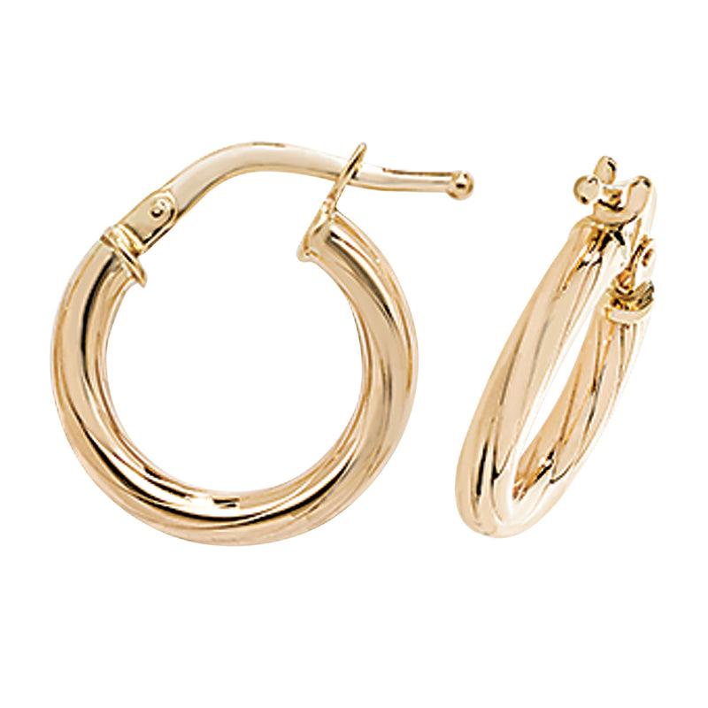 9ct Yellow Gold Hoops Earrings. 16mm*15mm. Hypoallergenic 9ct Gold Jewellery for women..