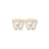 9ct Gold Butterfly Stud Earrings  - Hypoallergenic 9ct Gold Jewellery for Ladies - 7mm * 7mm