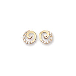 9ct Gold Circle Swirl Stud Earrings - Hypoallergenic 9ct Gold Jewellery for Ladies - 8mm * 8mm