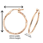 9ct Bambo Style Hoop Earrings. 24mm*22mm Hypoallergenic 9ct Gold Jewellery for women.