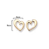 9ct Gold Heart Stud Earrings - Hypoallergenic 9ct Gold Jewellery for Ladies - 9mm * 8mm
