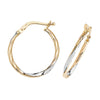 9ct Two Tone Gold Oval hoop Earrings.  21mm*19mm.  Hypoallergenic 9ct Gold Jewellery for women.