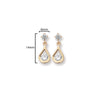 9ct Gold Drop Crystal Earrings - Hypoallergenic 9ct Gold Jewellery for Ladies by Aeon - 14mm * 6mm