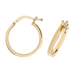 9ct Gold Hoop Earrings. 21mm*19mm. Hypoallergenic 9ct Gold Jewellery for women.