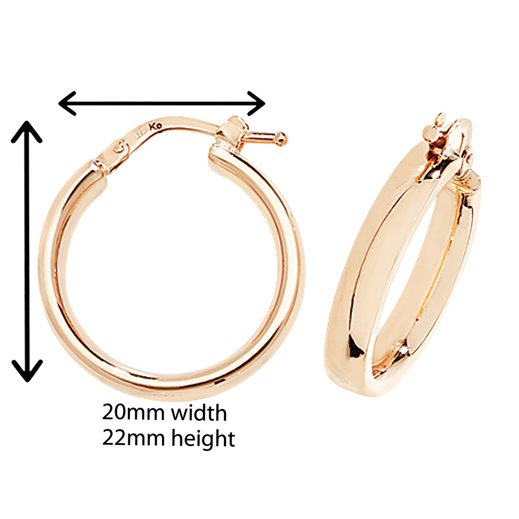 9ct Gold Hoop Earrings. 22mm*20mm  Hypoallergenic 9ct Gold Jewellery for women..