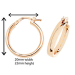 9ct Gold Hoop Earrings. 22mm*20mm  Hypoallergenic 9ct Gold Jewellery for women..