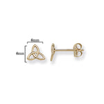 9ct Gold Trinity Stud Earrings - Hypoallergenic 9ct Gold Jewellery for Ladies - 6mm * 6mm