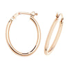 9ct Gold Oval Hoop Earrings.  23mm * 18mm. Hypoallergenic 9ct Gold Jewellery for women.