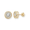 9ct Gold Circle Stud Earrings with Cubic Zirconia - Hypoallergenic 9ct Gold Jewellery for Ladies - 7mm * 9mm