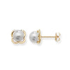 9ct Gold Flower Earring Set with Freshwater Pearl  Earrings - Hypoallergenic 9ct Gold Jewellery for Ladies - 7mm * 7mm