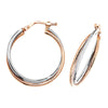 9ct Two Tone Gold hoop Earrings.  28mm*24mm. Hypoallergenic 9ct Gold Jewellery for women..