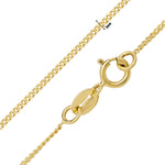 9ct Yellow Gold 1mm Diamond Cut Curb  Necklace 20 inches. Hypoallergenic 9ct Gold Jewellery for women