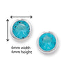 Blue Round Cubic Zirconia Stud Earrings. 6mm * 6mm Hypoallergenic Sterling Silver Earrings for women by Aeon