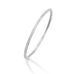 Sterling Silver Cubic Zirconia Bangle - Hypoallergenic Jewellery for Women Gifts for Girls - 71mm * 3mm