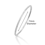 Sterling Silver Cubic Zirconia Bangle - Hypoallergenic Jewellery for Women Gifts for Girls - 71mm * 3mm