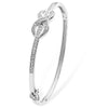 Sterling Silver White Cubic Zirconia Infinity Bangle - Hypoallergenic Jewellery for Women - 50mm * 2mm